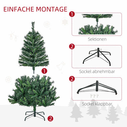 Artificial Christmas Tree with LEDs, 120 cm, Green
