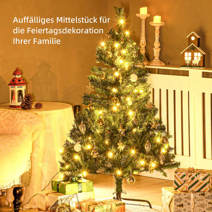 Artificial Christmas Tree with LEDs, 120 cm, Green