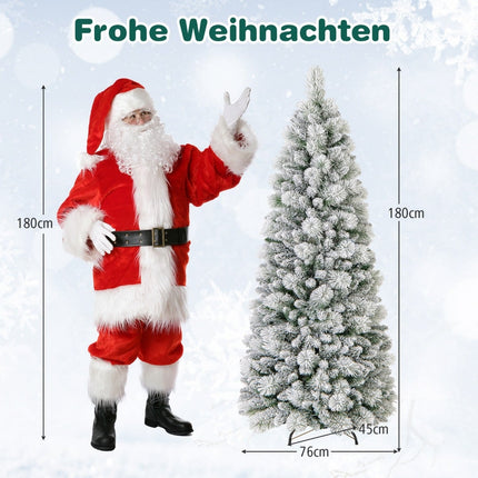 Artificial Christmas Tree with Lights, 180 cm, Green