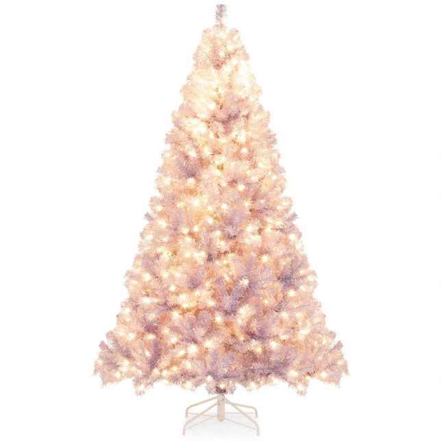 Artificial Christmas Tree with Lights, 225 cm, Purple, LED