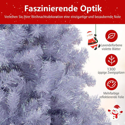 Artificial Christmas Tree with Lights, 225 cm, Purple, LED