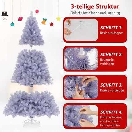 Artificial Christmas Tree with Lights, 225 cm, Purple, LED