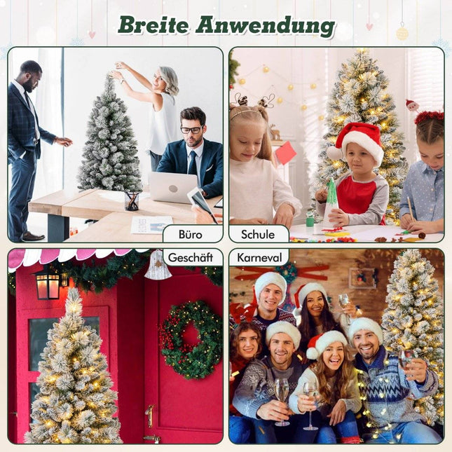 Artificial Christmas Tree with Lights Festive Tree Artificial Tree for Home Green 150 cm
