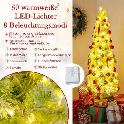 Artificial Christmas Tree with Lights, Snow, 150 cm