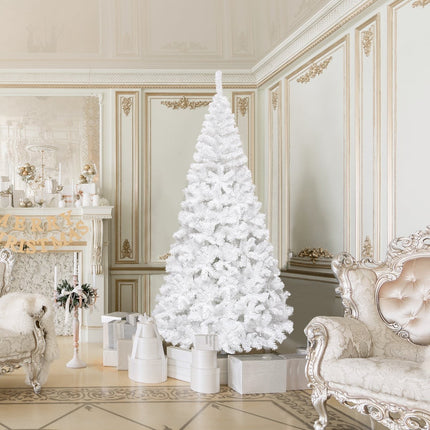 Artificial Christmas Tree with Metal Stand, 240 cm, White