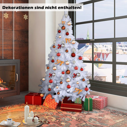 Artificial Christmas Tree with Metal Stand, 240 cm, White