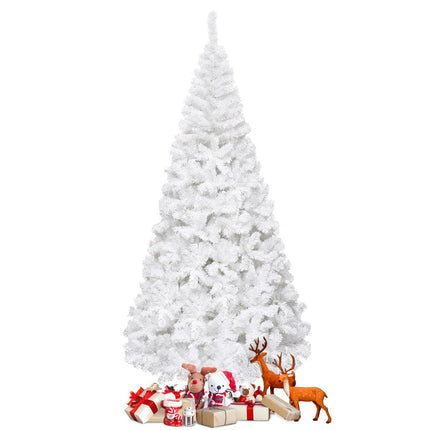 Artificial Christmas Tree with Metal Stand, 240 cm, White
