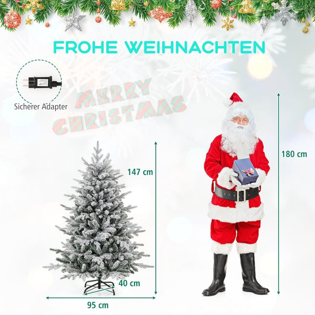 Artificial Christmas Tree with Multicolor LEDs, 8 Modes, 147cm