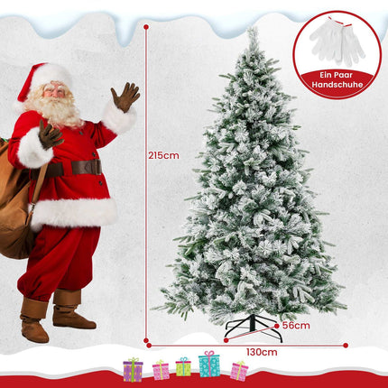 Artificial Christmas Tree with Snow, 215 cm, 300 LED Lights
