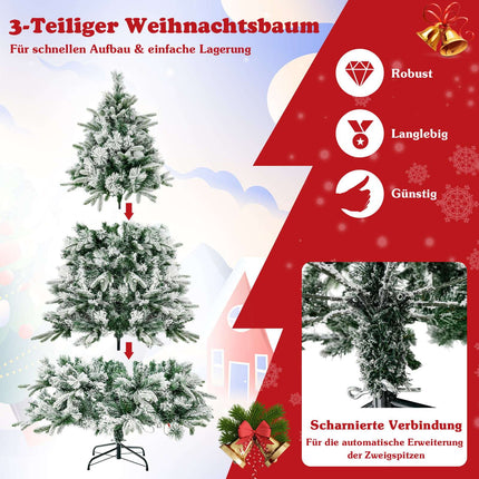 Artificial Christmas Tree with Snow, 215 cm, 300 LED Lights