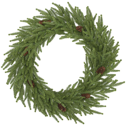 Artificial Christmas Wreath with Cones, 60 x 15 cm