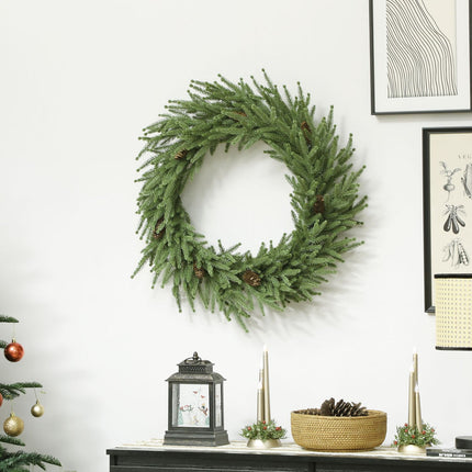 Artificial Christmas Wreath with Cones, 60 x 15 cm