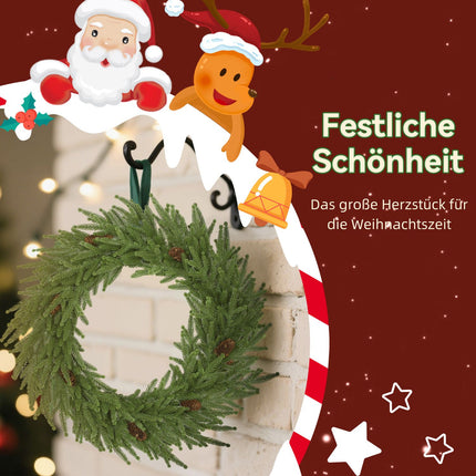 Artificial Christmas Wreath with Cones, 60 x 15 cm