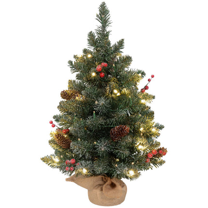 0.6 m artificial Christmas tree with cones, 50 LEDs