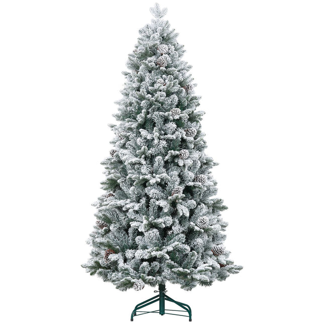 180 cm artificial Christmas tree, snowy, collapsible metal stand