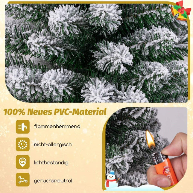 Artificial Christmas tree pencil 120 cm Christmas tree with snow green