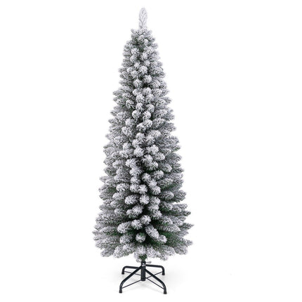 Artificial Christmas tree pencil 150 cm Christmas tree with snow green