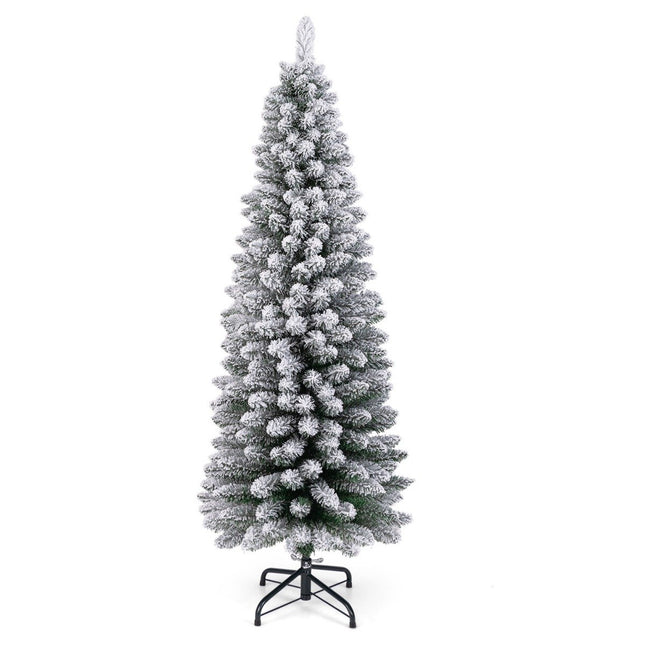 Artificial Christmas tree pencil 150 cm Christmas tree with snow green