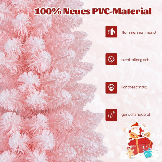 Artificial Christmas tree pencil 150 cm Christmas tree with snow pink