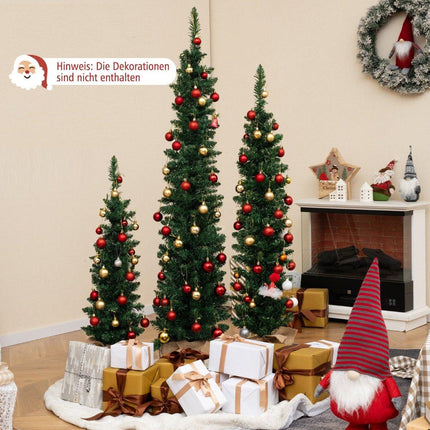 Artificial Christmas tree set of 3 pencil Christmas tree with lighting green