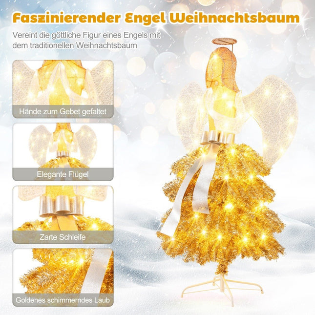 Artificial Christmas tree with angel figure Christmas decoration with warm white LED lights