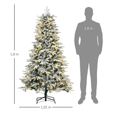 Artificial Christmas tree with lights, 180 cm, snow effect