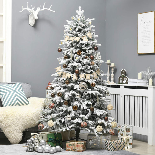 Artificial Christmas tree with lights, 180 cm, snow effect