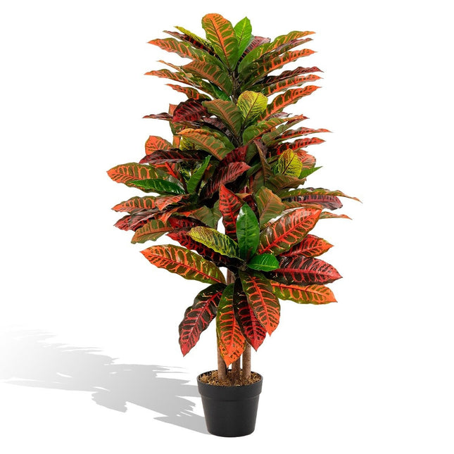 Kunstmatige Crotonboom, 100 cm, kleurrijke bladeren