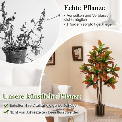 Artificial Croton Tree 150cm with Colorful Leaves
