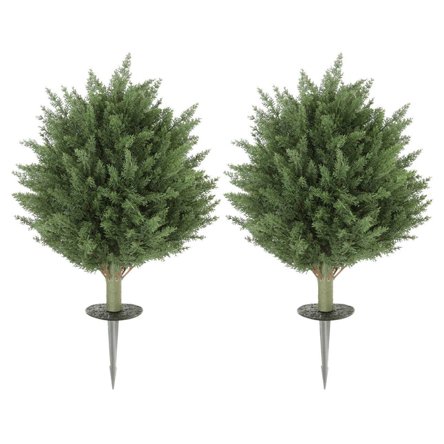 Artificial Cypress Plants, UV-Resistant, 2-Pack, 40x60 cm
