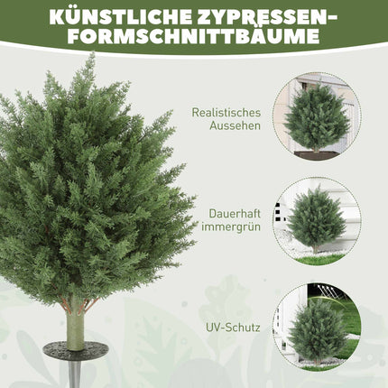 Artificial Cypress Plants, UV-Resistant, 2-Pack, 40x60 cm