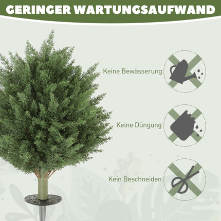 Artificial Cypress Plants, UV-Resistant, 2-Pack, 40x60 cm