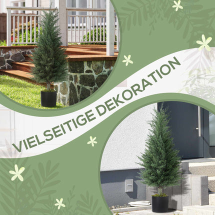 Artificial Cypress Plants, UV Resistant, Set of 2