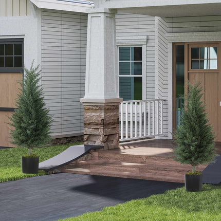 Artificial Cypress Plants, UV Resistant, Set of 2