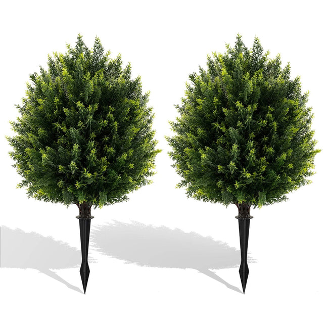 Artificial Cypress Topiary Set with Ground Spike, 61 cm