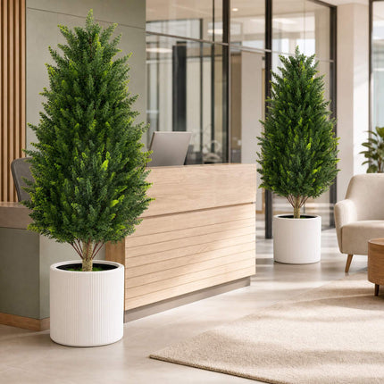 Artificial Cypress Tree, 92 cm, Weatherproof, 2-Pack