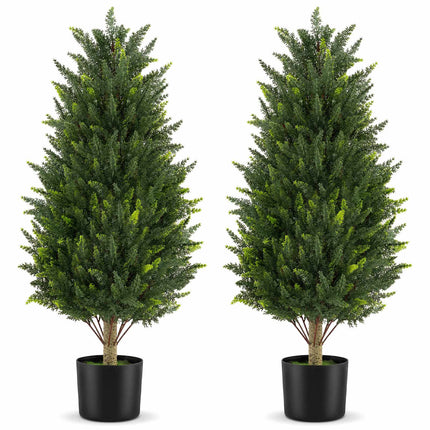 Artificial Cypress Tree, 92 cm, Weatherproof, 2-Pack