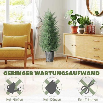Artificial Cypress Trees Set, 2-Pack, UV Resistant, 81 Leaves