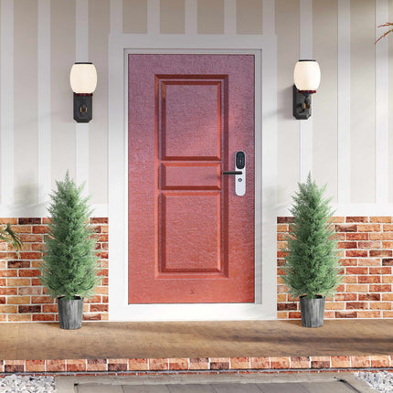Artificial Cypress Trees Set, 2-Pack, UV Resistant, 81 Leaves