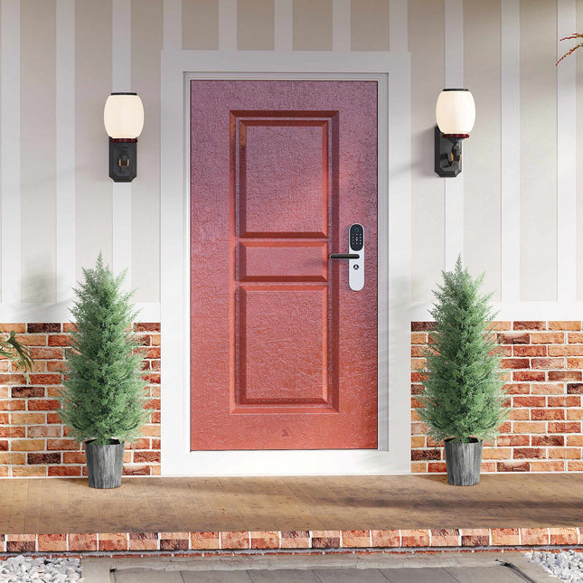 Artificial Cypress Trees Set, 2-Pack, UV Resistant, 81 Leaves