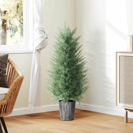 Artificial Cypress Trees Set, 2-Pack, UV Resistant, 81 Leaves