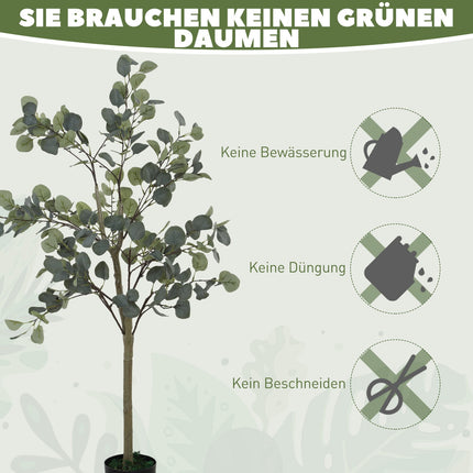 Large 150 cm artificial eucalyptus tree with pot