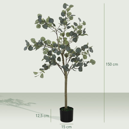 Large 150 cm artificial eucalyptus tree with pot
