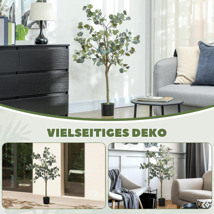 Large 150 cm artificial eucalyptus tree with pot