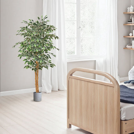 Artificial Ficus Tree 150cm With Black Pot, Silk Leaves