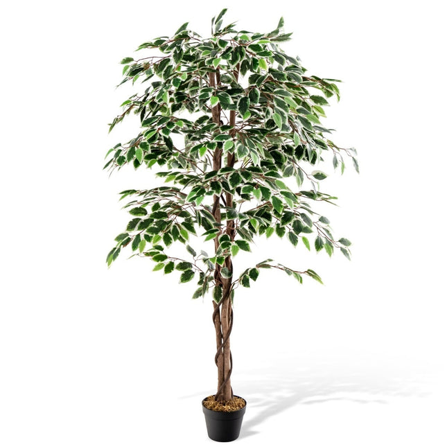 Artificial Ficus Tree, 160 cm, 1008 Leaves, Real Wood Trunk