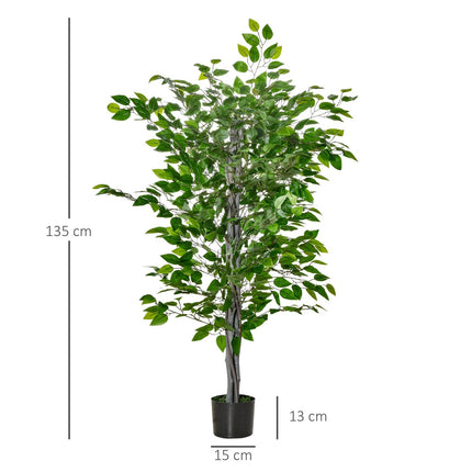 Large 135 cm artificial ficus tree in pot for home or office