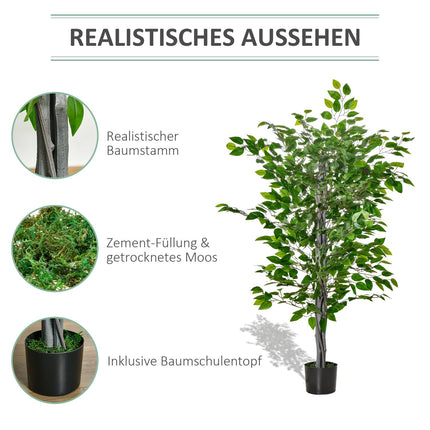 Large 135 cm artificial ficus tree in pot for home or office