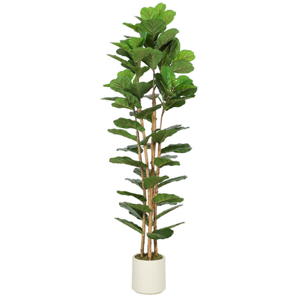 Artificial Fiddle Leaf Fig Tree 180 cm, Wood Trunk, Pot