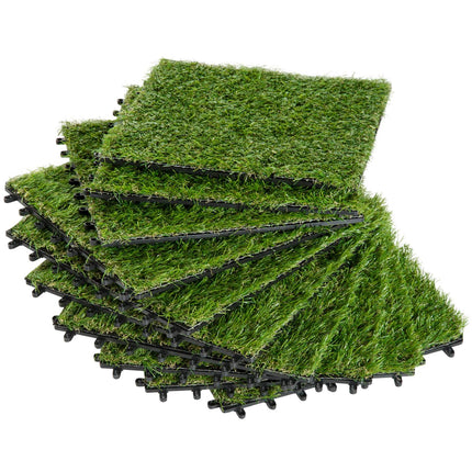 Artificial grass mat, 10-pack - 25 mm, 30x30 cm, dark green